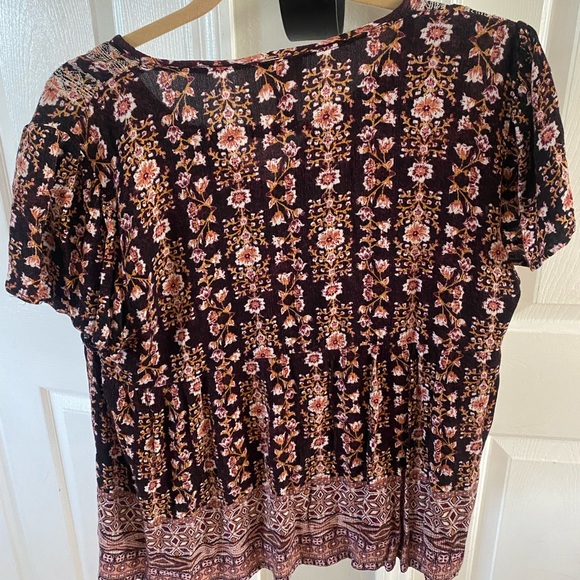 Knox Rose Brown and Pink Relaxed Blouse - Picture 3 of 3